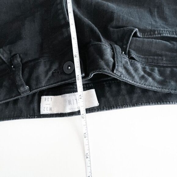 Topman Men's Slim Denim Jeans Black Classic High Rise Size 32x34 - Picture 8 of 10